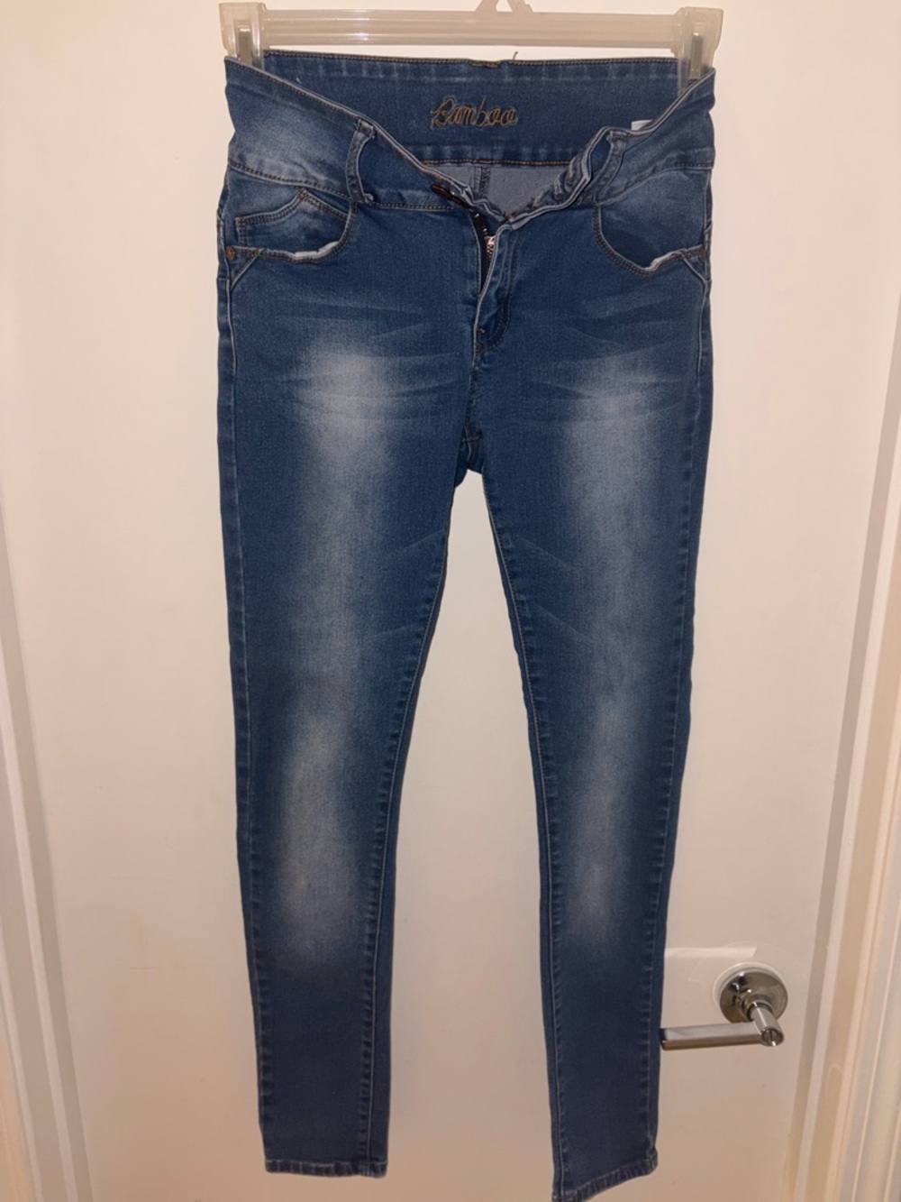 BAMBOO Slim Fit Blue Skinny Jeans